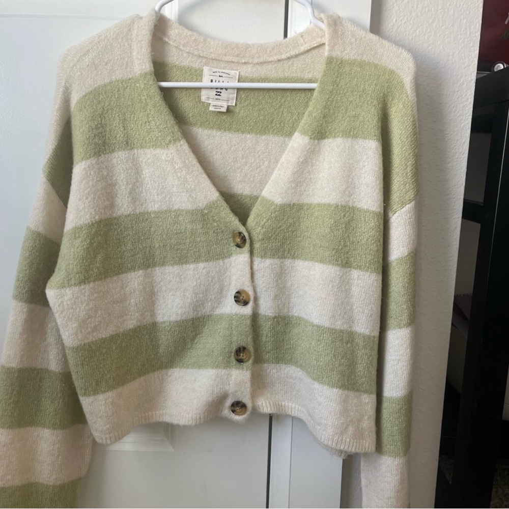 Billabong Green Striped Women’s Cardigan